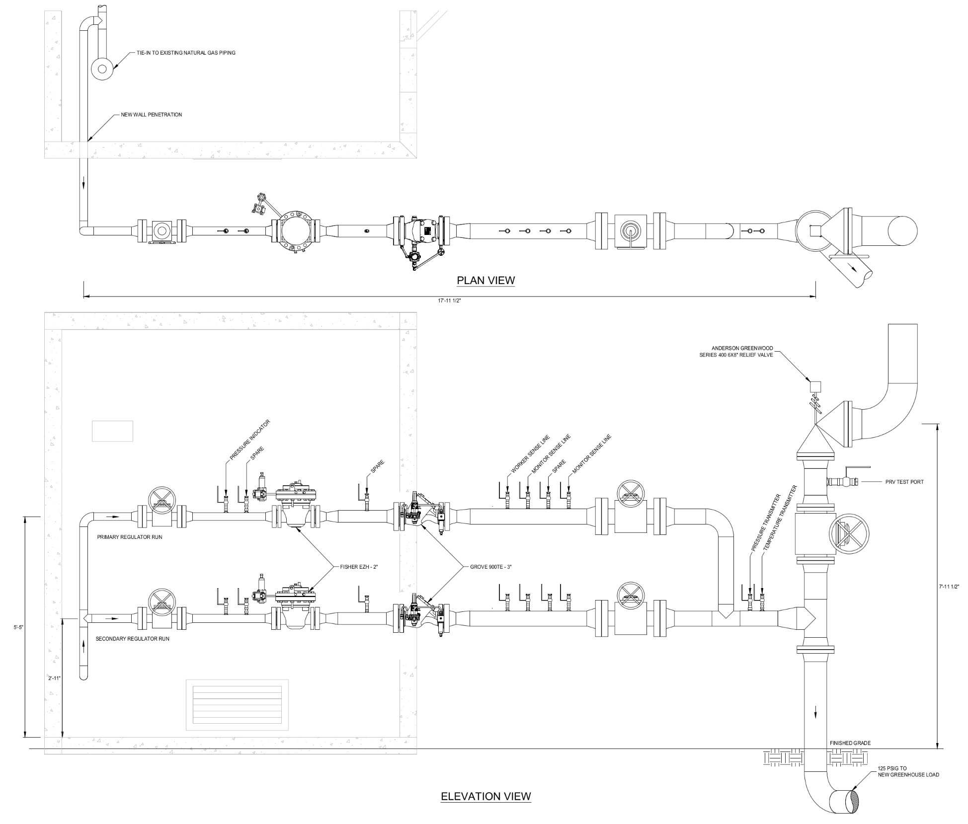 Precision Orthographic Piping Section